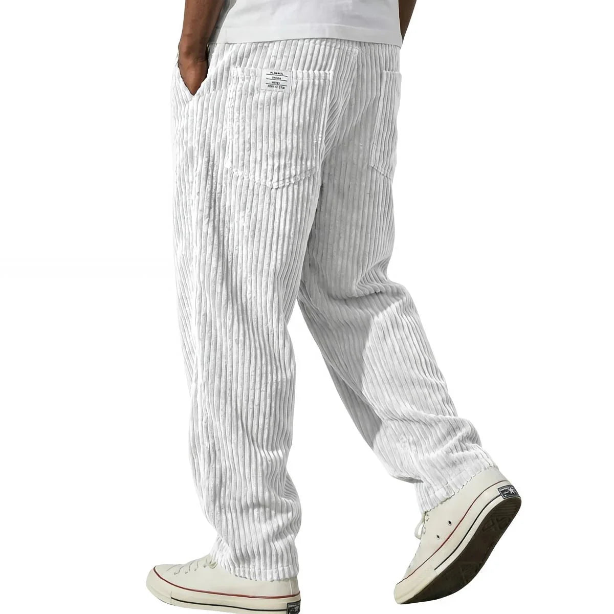Adriano | Pantalones de terciopelo acanalado Blanco
