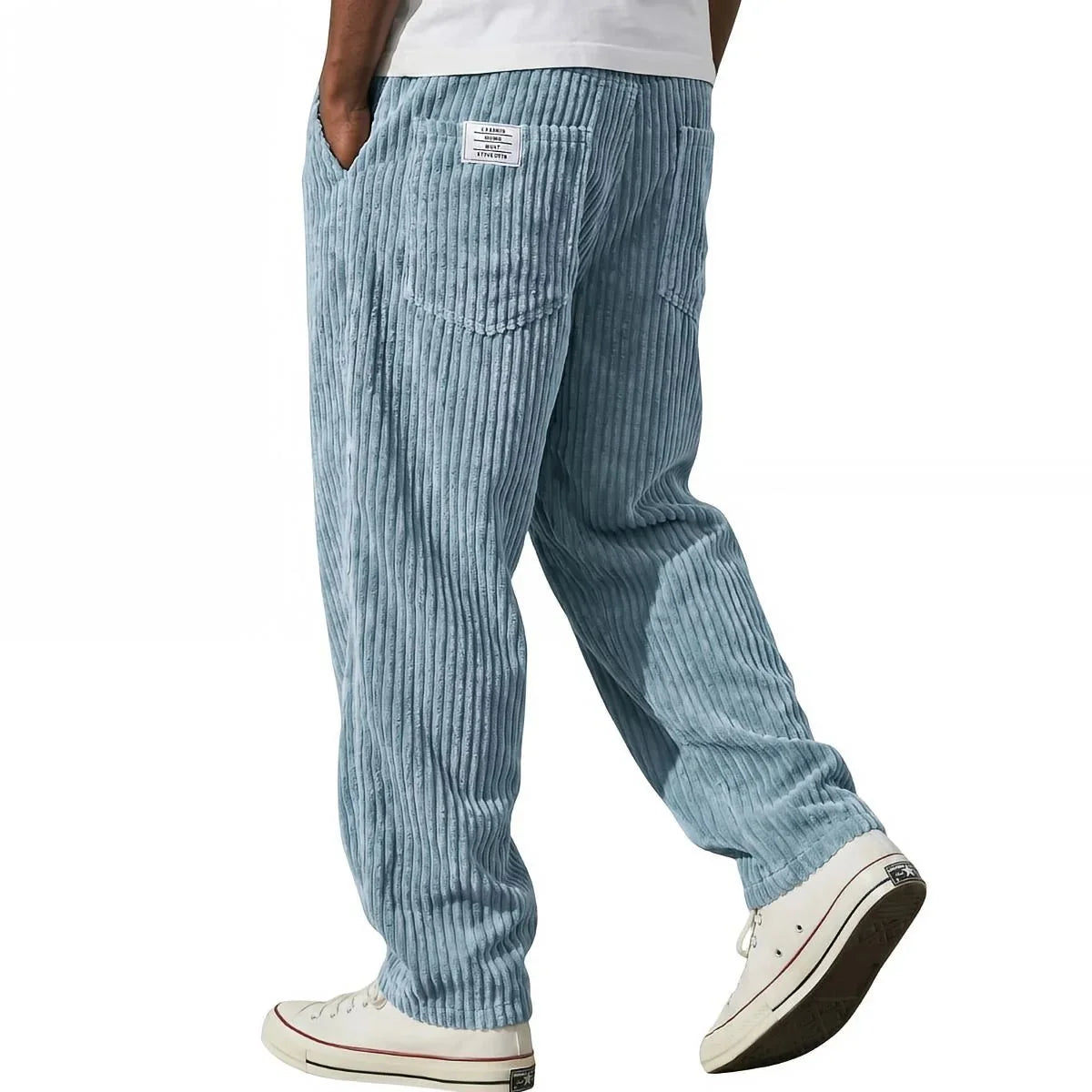 Adriano | Pantalones de terciopelo acanalado Celeste