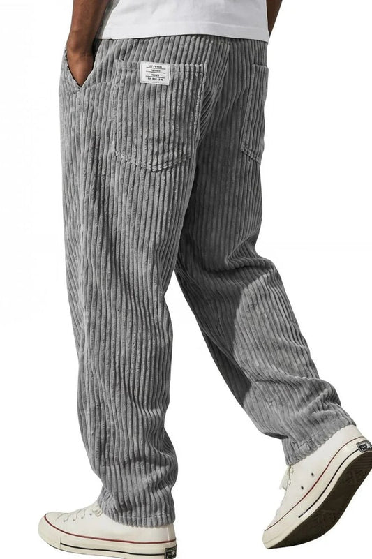 Adriano | Pantalones de terciopelo acanalado Gris