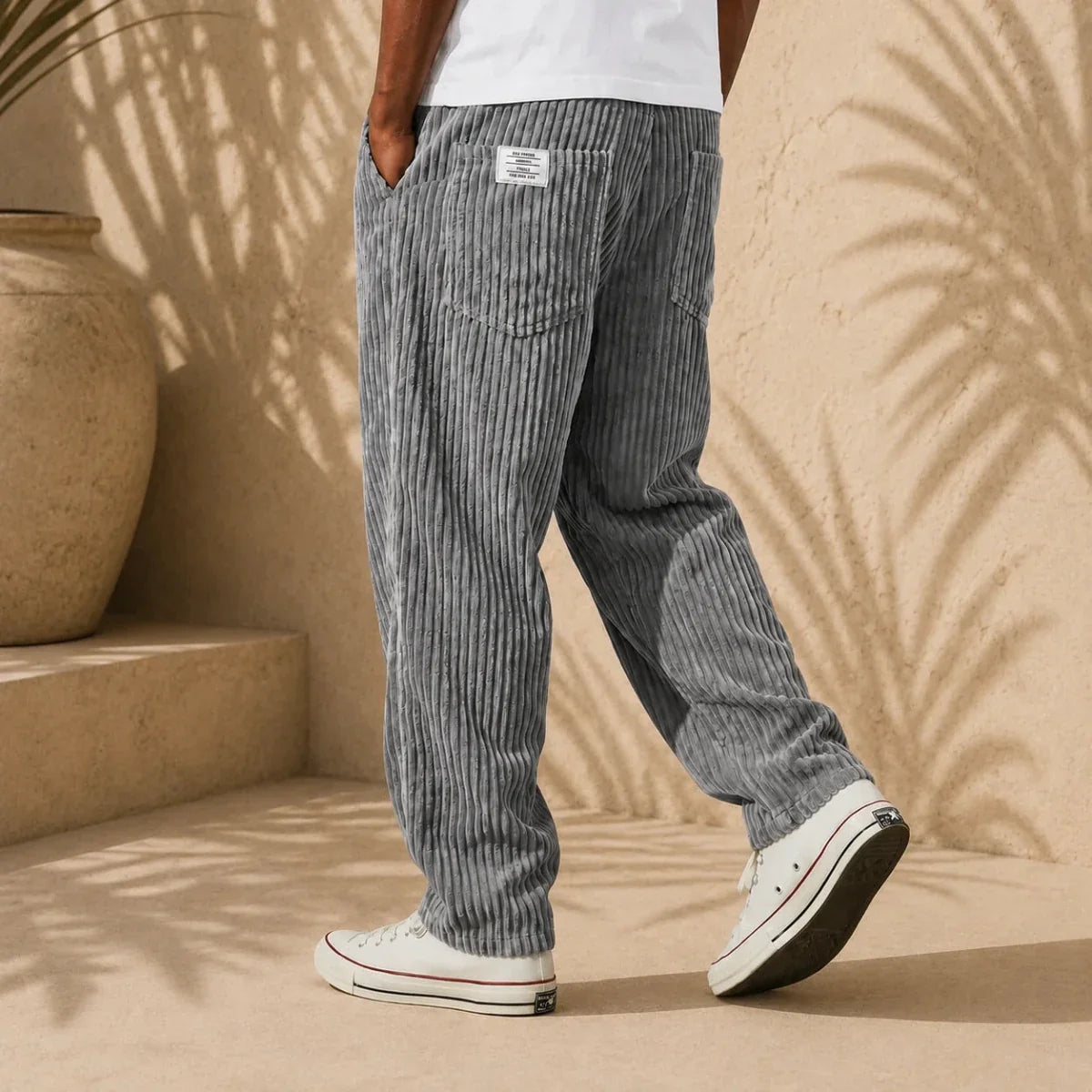 Adriano | Pantalones de terciopelo acanalado Violeta