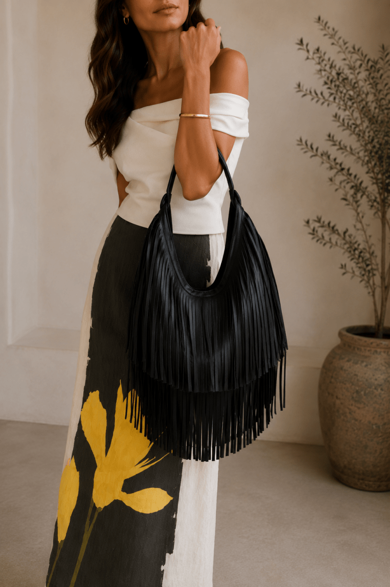 Bolso Noir Fringe Negro