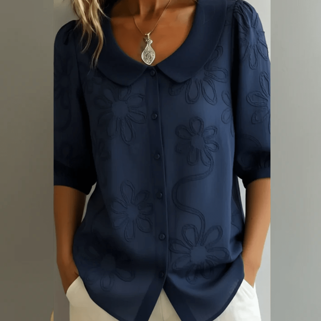 Elegante Elisa-blouse Azul marino