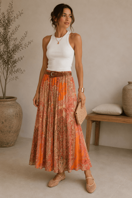 Falda Bohemia - Mar XS