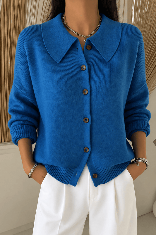 Marisa Cárdigan de punto con cuello de camisa S