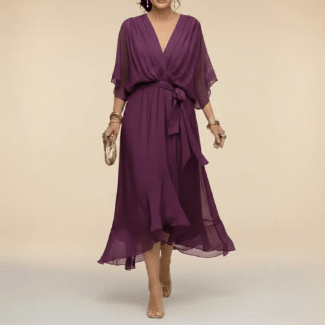 Monica - Vestido con escote en V Púrpura