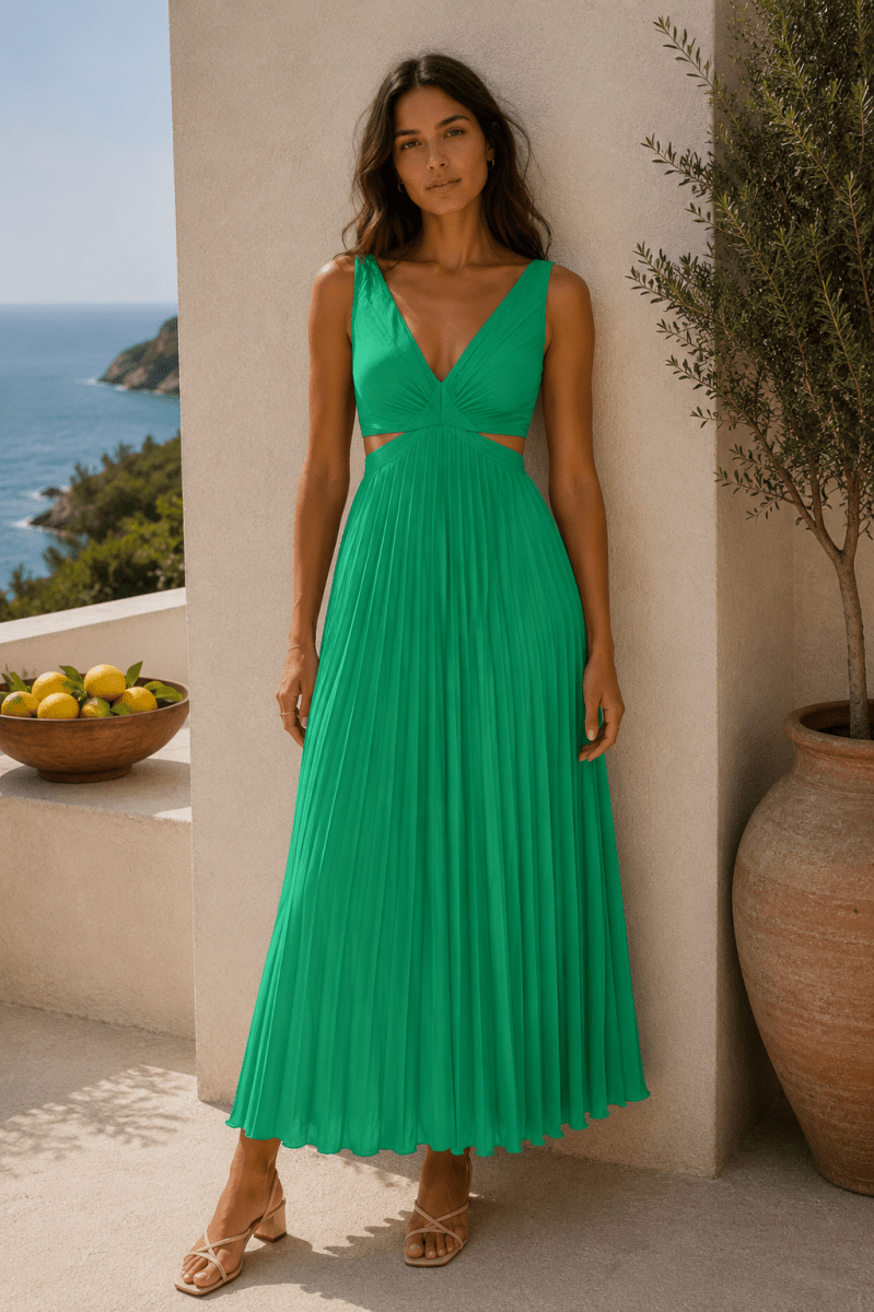 Vestido Aura Cherry Verde Esmeralda