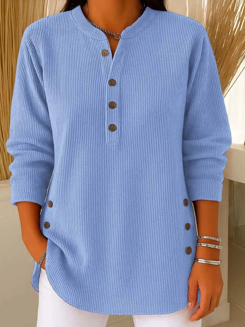 Vincenzina Túnica Henley con botones Celeste