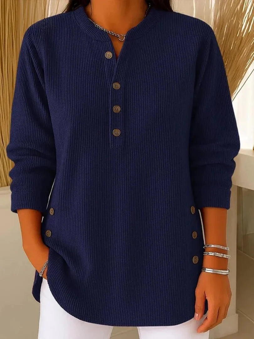 Vincenzina Túnica Henley con botones Azul Marino