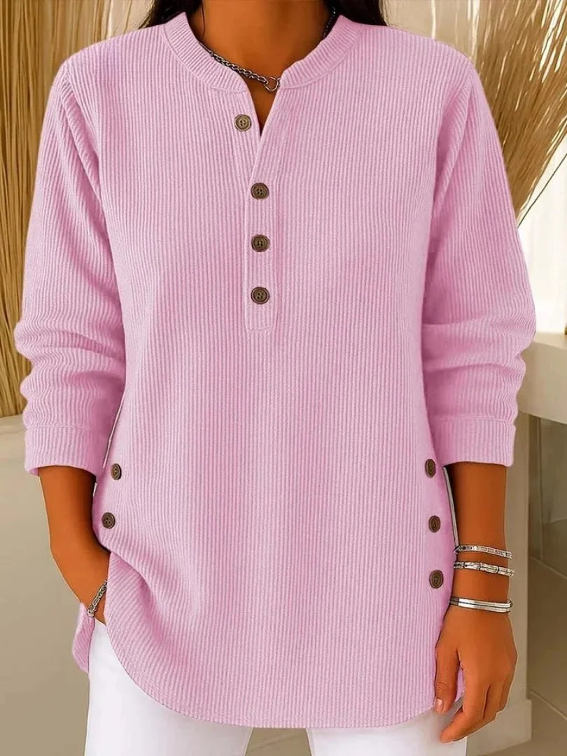 Vincenzina Túnica Henley con botones Rosa